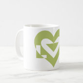 Cool Love Graphic, Sage Green Koffiemok (Voorkant links)