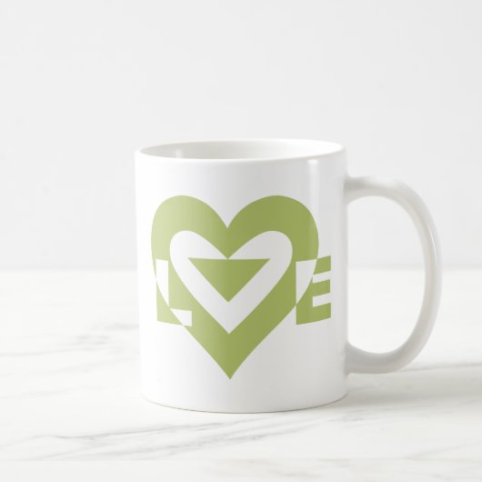 Cool Love Graphic, Sage Green Koffiemok (Rechts)