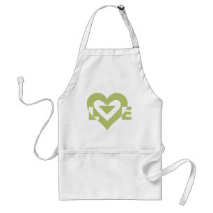 Cool Love Graphic, Sage Green Standaard Schort