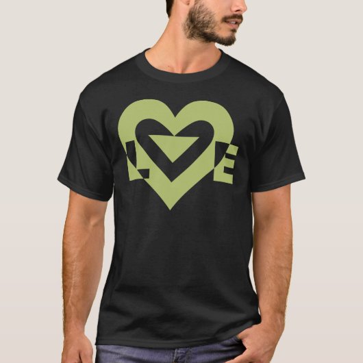 Cool Love Graphic, Sage Green T-shirt (Voorkant)