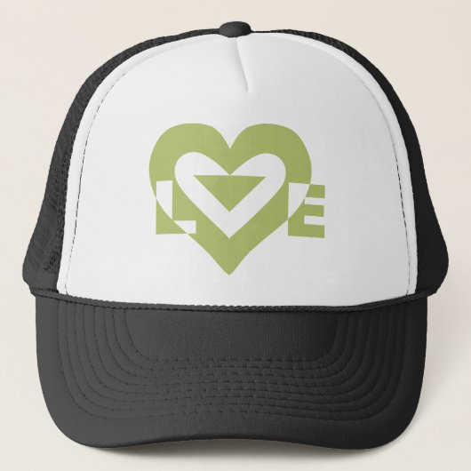Cool Love Graphic, Sage Green Trucker Pet (Voorkant)