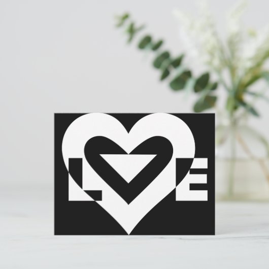 Cool Love Graphic, White Briefkaart (Staand voorkant)