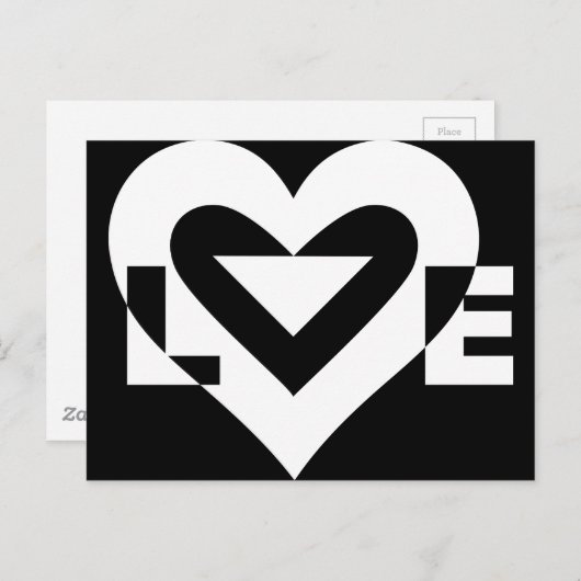 Cool Love Graphic, White Briefkaart (Voorkant / Achterkant)