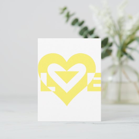 Cool Love Graphic, Yellow Briefkaart (Staand voorkant)