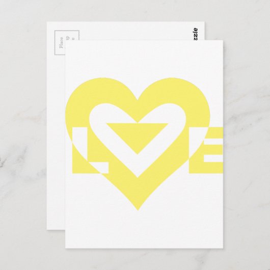 Cool Love Graphic, Yellow Briefkaart (Voorkant / Achterkant)