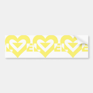 Cool Love Graphic, Yellow Bumpersticker