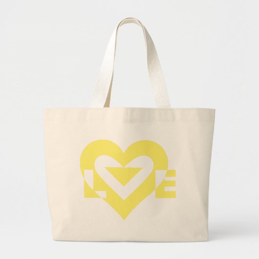 Cool Love Graphic, Yellow Grote Tote Bag (Voorkant)