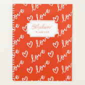 Cool Love Hearts in rood met Monogram Planner (Voorkant)