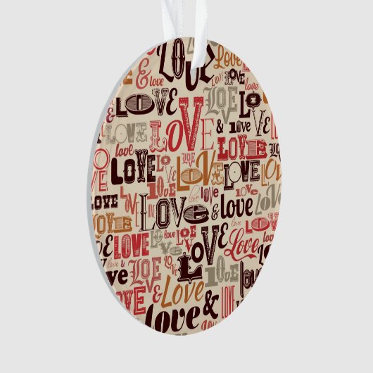 Cool Love Text Design Ornament (voorkant)