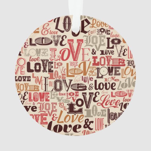 Cool Love Text Design Ornament (achterkant)