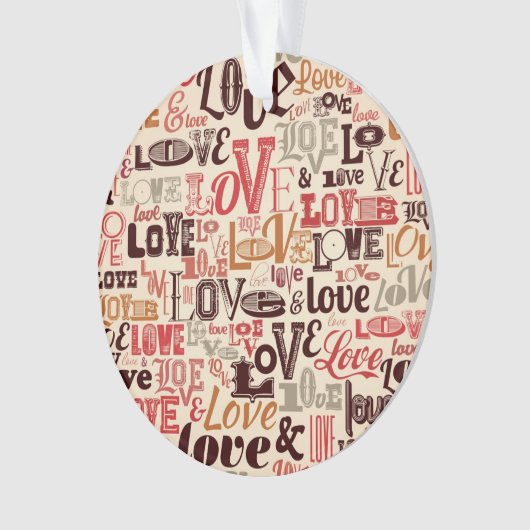 Cool Love Text Design Ornament (voorkant)