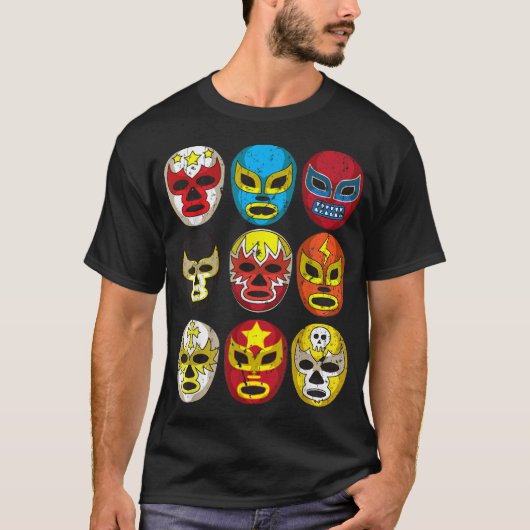Cool Lucha Libre worstelaars Maskers T-shirt (Voorkant)