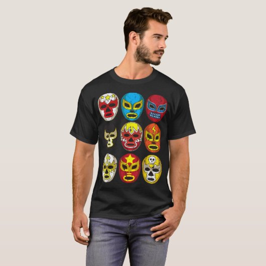 Cool Lucha Libre worstelaars Maskers T-shirt (Voorkant volledig)