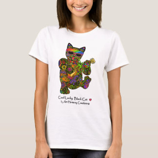 Cool Lucky Black Cat Woman's T-Shirt