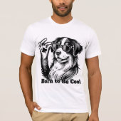 Cool Lucky Dog Funny Sunglasses Dog with Shamrock T-shirt (Voorkant)