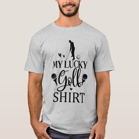 Cool lucky golf woordkunst t-shirt (Voorkant)