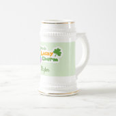 Cool Lucky Hoefijzer en klaver Bierpul (Voorkant rechts)