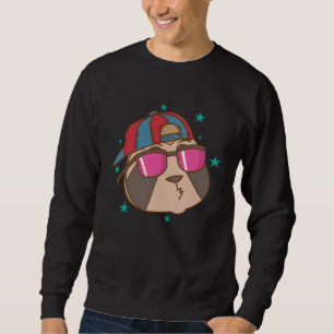 Cool luiaard met zonnebril en capuchon trui