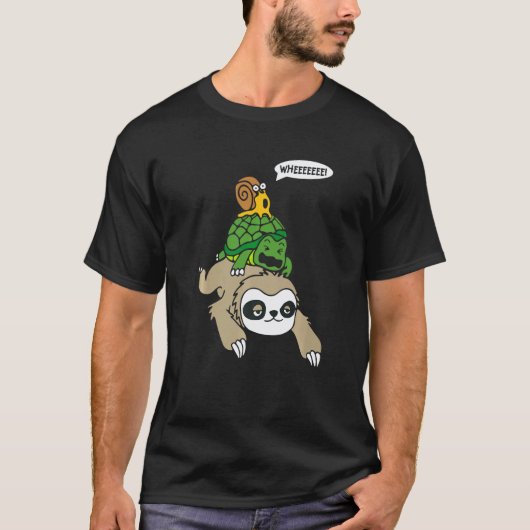 Cool Luiaard Schildpad en Slakken Hardloop Team T-shirt (Voorkant)