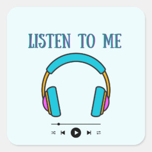 Cool Luister naar me Square Sticker