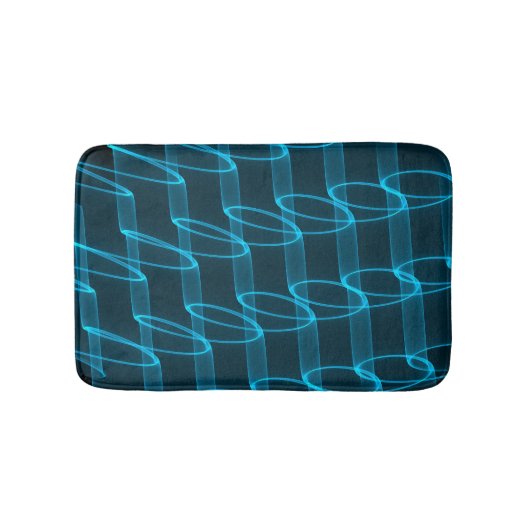 Cool Luminous Blue Wave Patroon Badmat (Voorkant)