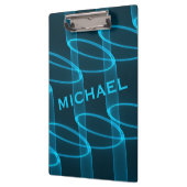 Cool Luminous Blue Wave Pattern, speciaal geperson Klembord (Links)