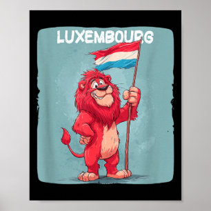 Cool Luxemburgs Vlag Leeuw Kostuum voor Jongens en Poster