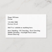 Cool Luxury Auto Detailing Visitekaartjes (Achterkant)