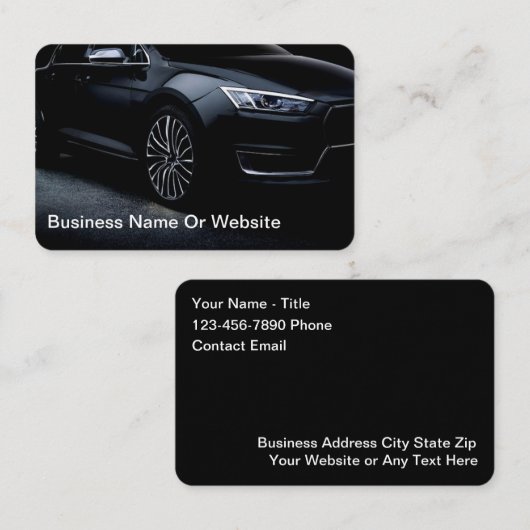 Cool Luxury Car Service Visitekaartjes (Voorkant / Achterkant)