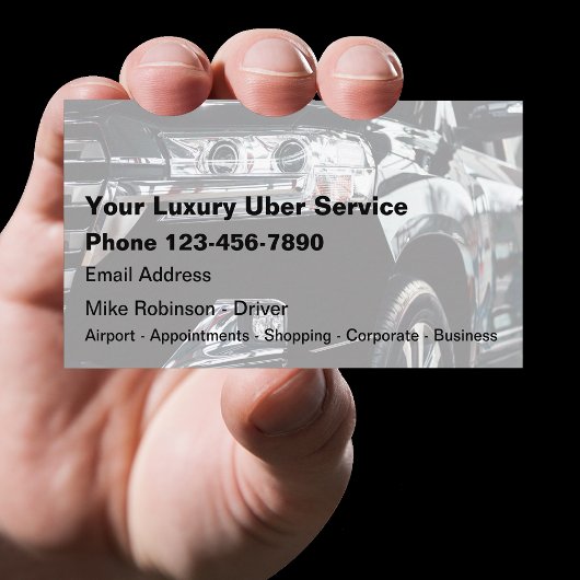 Cool Luxury Uber Driver Taxi Visitekaartjes
