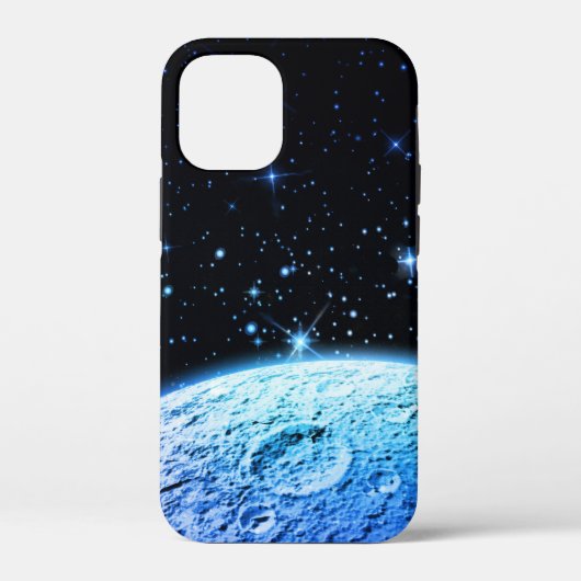 Cool Maan Blauwe Galaxy Ruimte Sterren Case-Mate iPhone Case (Achterkant)