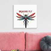 Cool machinaal bewerkte Steampunk Libel - Draken V Canvas Afdruk (Insitu (Woonkamer))