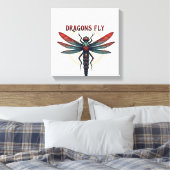 Cool machinaal bewerkte Steampunk Libel - Draken V Canvas Afdruk (Insitu (Slaapkamer))