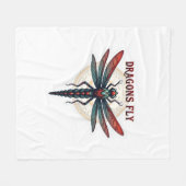 Cool Machined Steampunk Dragonfly - Draken Vliegen Fleece Deken (Voorkant (Horizontaal))