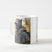 Cool MAGA Cat met Pistool & Camouflage BLACK PANTH Koffiemok (Voorkant links)