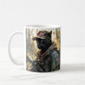 Cool MAGA Cat met Pistool & Camouflage BLACK PANTH Koffiemok (Links)