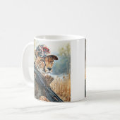 Cool MAGA Cat met Pistool & Camouflage CHEETAH Koffiemok (Voorkant links)