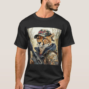 Cool MAGA Cat met Pistool & Camouflage CHEETAH T-shirt