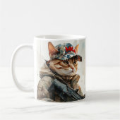 Cool MAGA Cat met Pistool en camouflage Schattige- Koffiemok (Links)