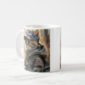 Cool MAGA Cat met Pistool en camouflage Schattige- Koffiemok (Voorkant links)
