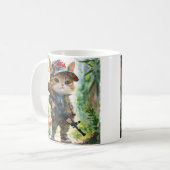 Cool MAGA Cat met Pistool en camouflage Schattige- Koffiemok (Voorkant links)