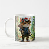 Cool MAGA Cat met Pistool en camouflage Schattige- Koffiemok (Links)