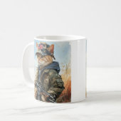 Cool MAGA Cat met Pistool en camouflage Schattige- Koffiemok (Voorkant links)