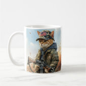Cool MAGA Cat met Pistool en camouflage Schattige- Koffiemok (Links)