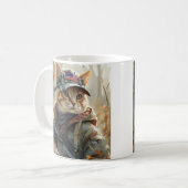 Cool MAGA Cat met Pistool en camouflage Schattige- Koffiemok (Voorkant links)