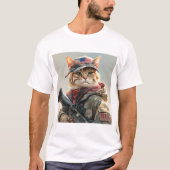 Cool MAGA Cat met Pistool en camouflage Schattige- T-shirt (Voorkant)
