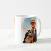 Cool MAGA Cat TRUMP Met een Hond Leuke Zonnebril Koffiemok (Voorkant rechts)