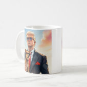 Cool MAGA Cat TRUMP Met een Hond Leuke Zonnebril Koffiemok (Voorkant links)
