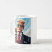 Cool MAGA Cat TRUMP Met een Kat Leuke Zonnebril Koffiemok (Voorkant links)