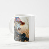 Cool MAGA Koe met Pistool en camouflage Schattige  Koffiemok (Voorkant links)